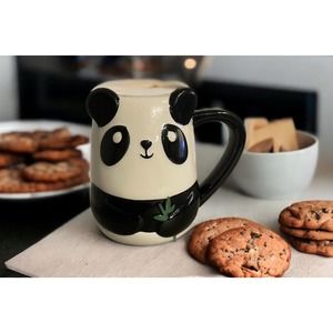 Black & White Panda Bear 3-D Textured Ceramic Coffee Mug